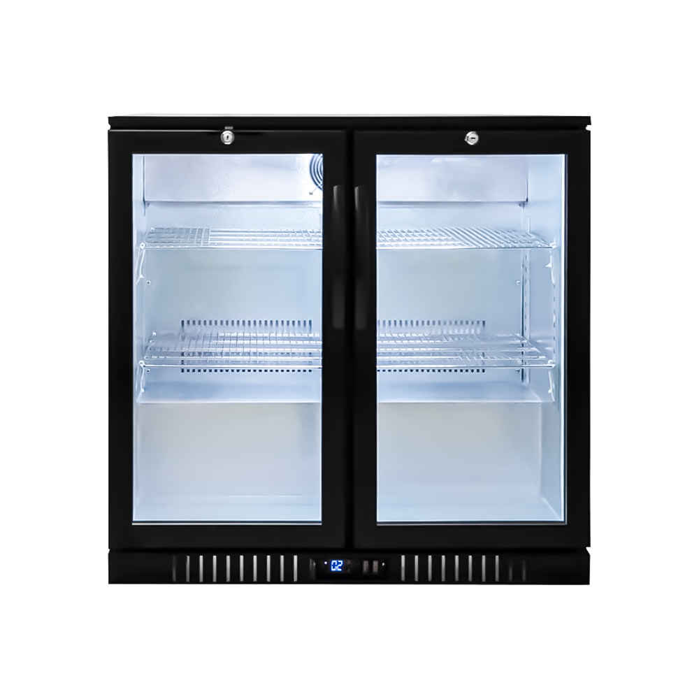 Black Bottle Cooler Sliding 2 Doors-BAR02PS