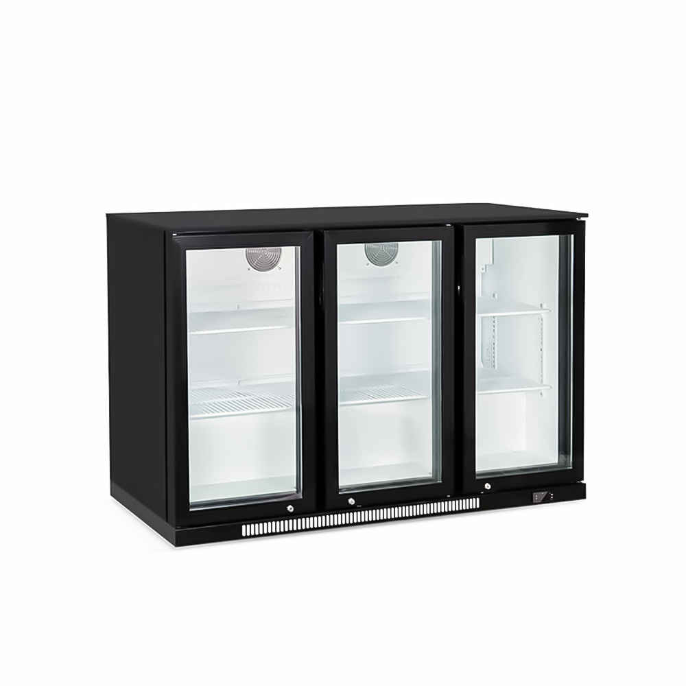 Black Bottle Cooler Hinged 3 Doors-BAR03PP